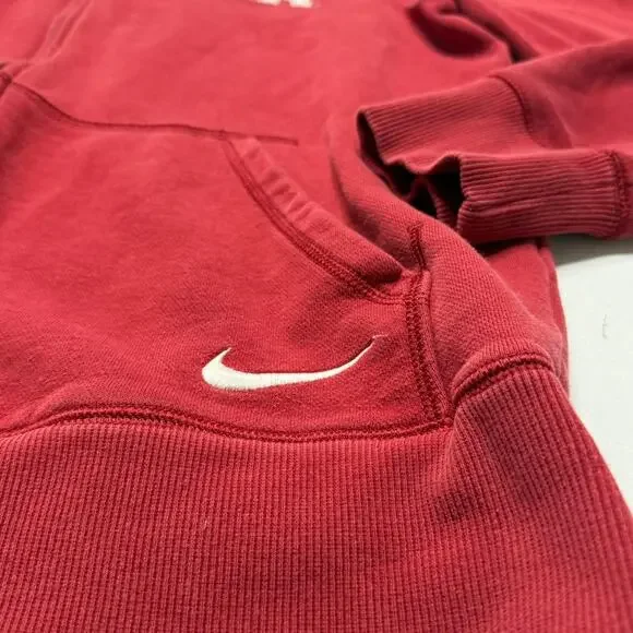 Nike Oklahoma Sooners Red Zip Up Hoodie Swoosh Spellout - Picture 3 of 7